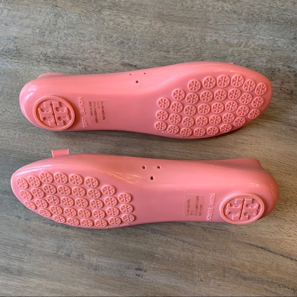 NEW Tory Burch Raspberry Jelly Flats with Bow - Picture 2 of 5